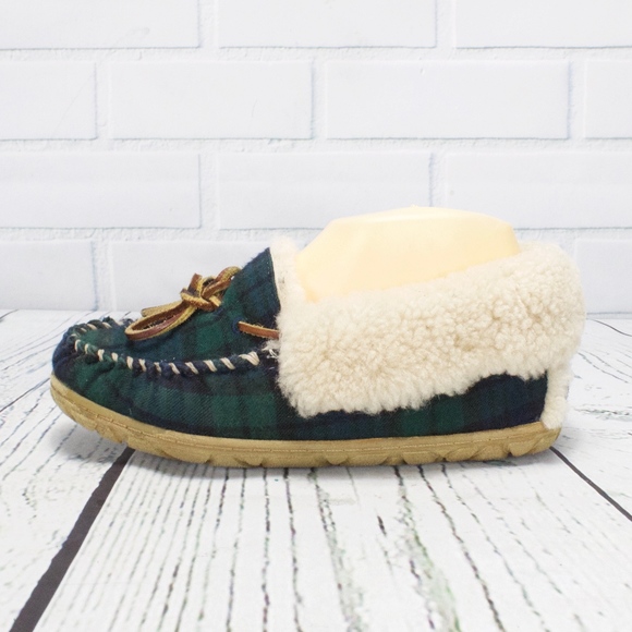 L.L. Bean Shoes - LL Bean Wicked Good Shearing Plaid Moc Slippers 5